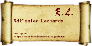 Rössler Leonarda névjegykártya